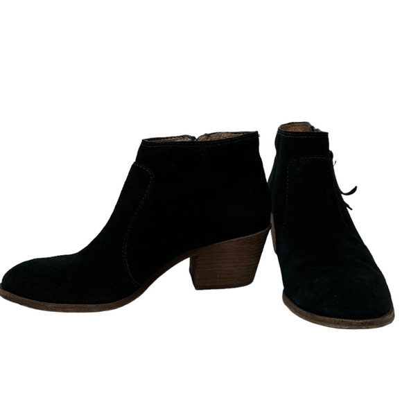 Madewell black suede block heel ankle boots size 10 - Picture 10 of 13